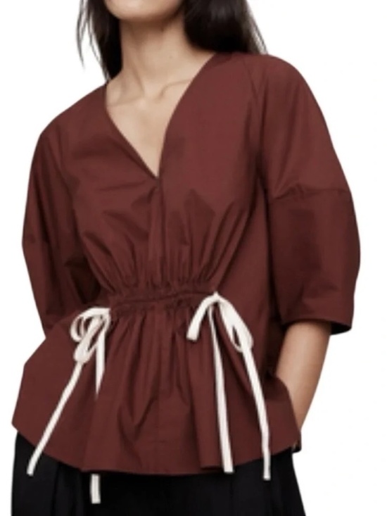 Banana Republic Tops - Banana Republic Poplin Tie Shirt with Bell Sleeves